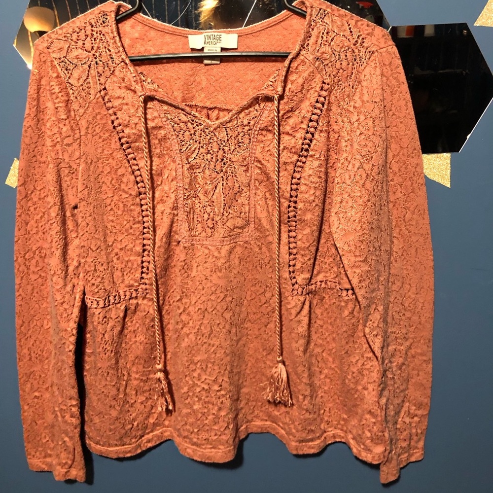 Vintage America Dusty Rose Blouse